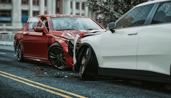 Car accident scene in Melbourne